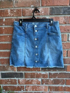 wonder nation Blue Denim Button-Front Mini Skirt